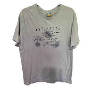 Caribbean Vibe Tee Tshirt Gray with St Kitts West Indies Size XL